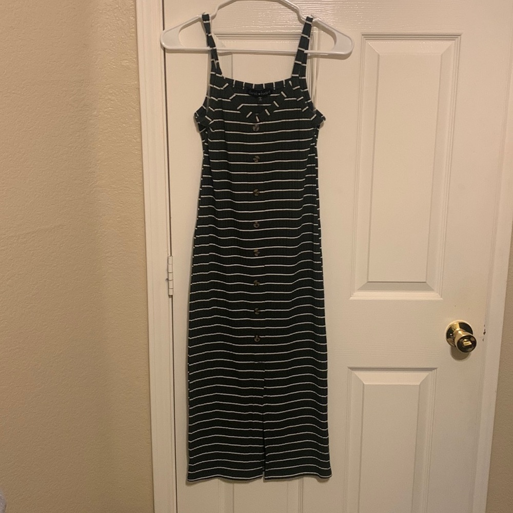 Green white dress
